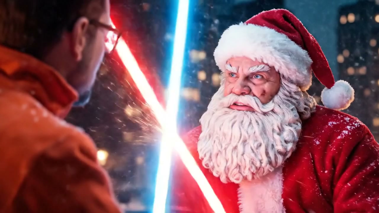 Poster for Ben vs Santa - The Lightsaber Edition